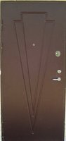 Laukinės rudos šarvo durys su raštu D31